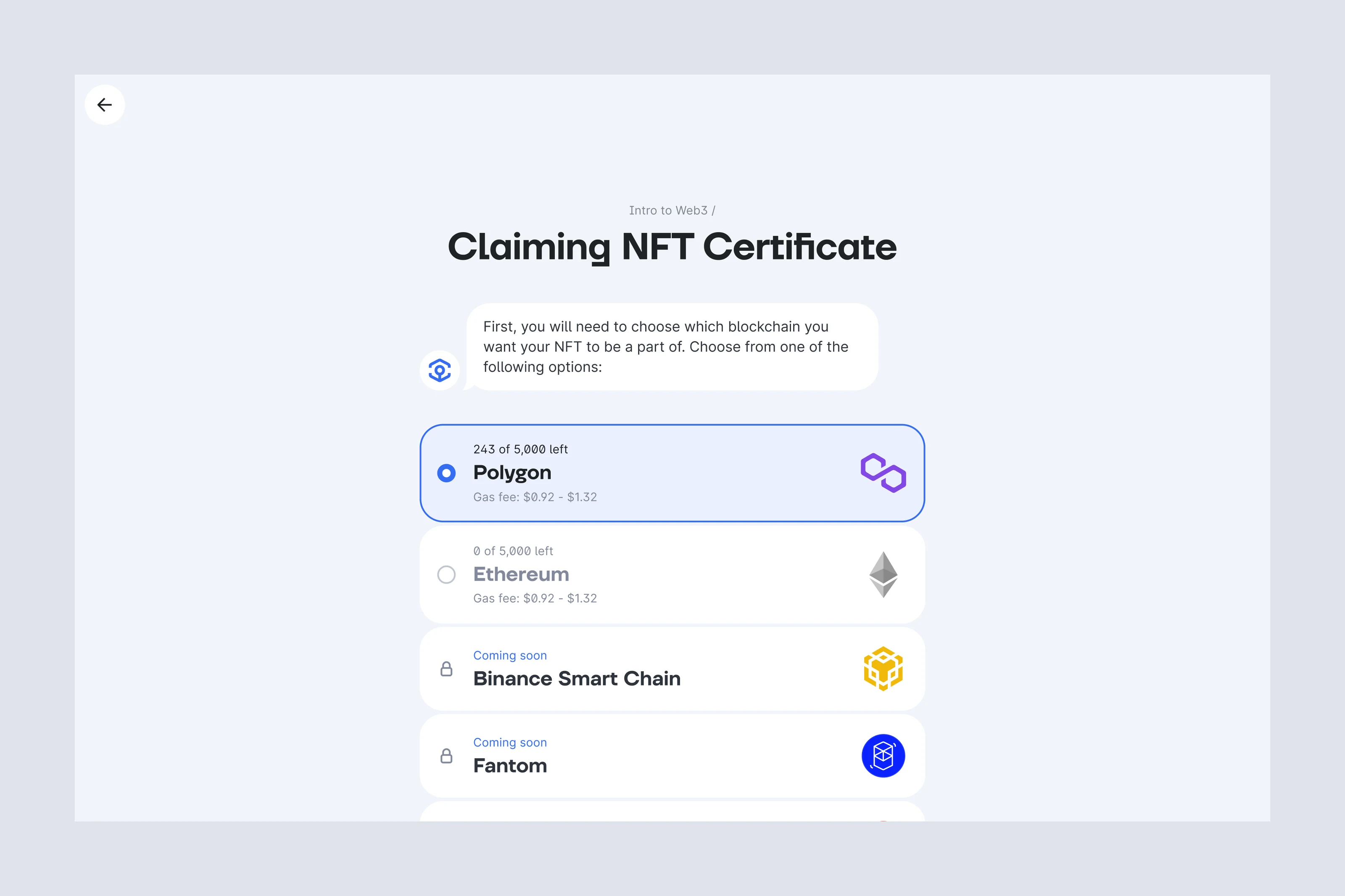 Ankr Learn NFT certificate claim.