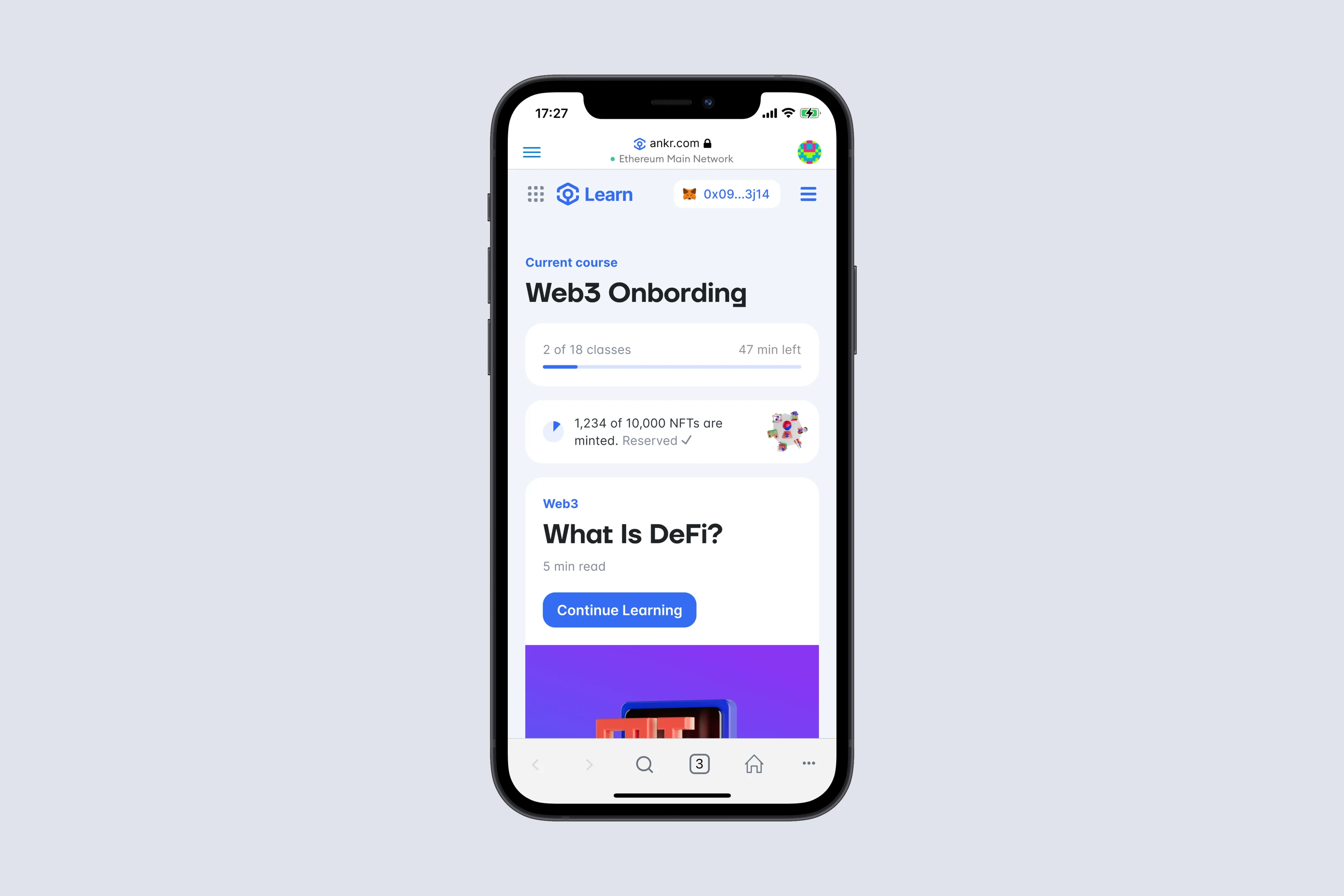 Ankr Learn mobile course.