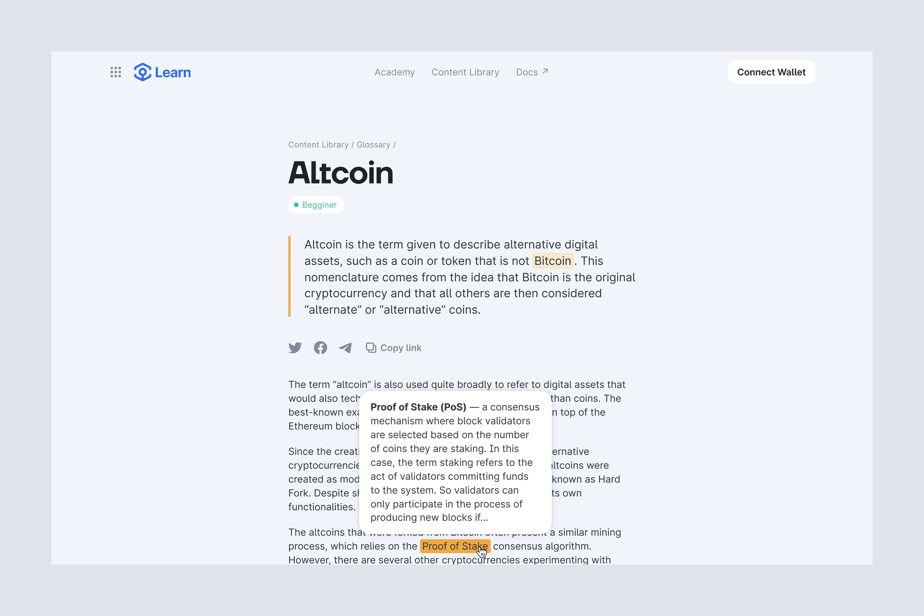 Ankr Learn glossary term page.