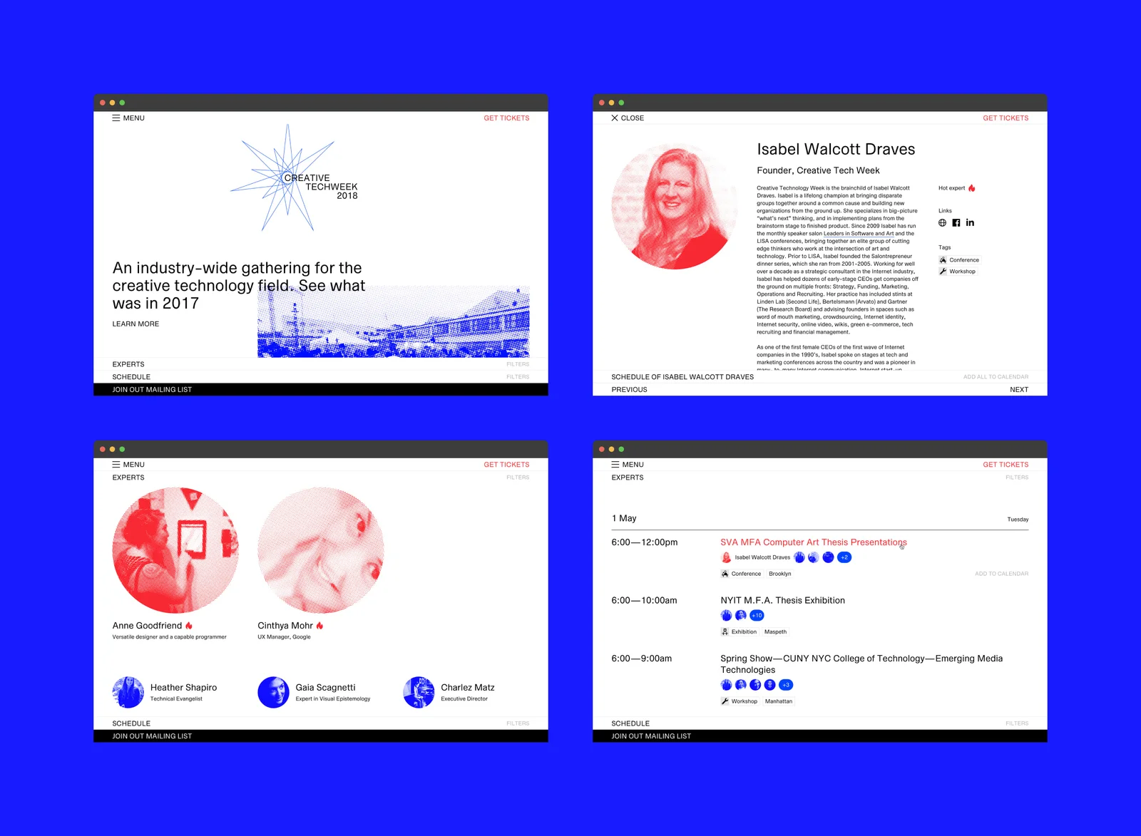 Creative Tech Week desktop website.