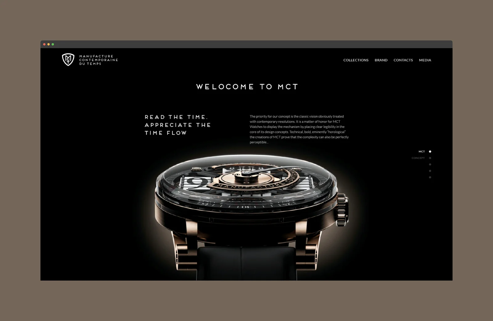 MCT Watches product website.