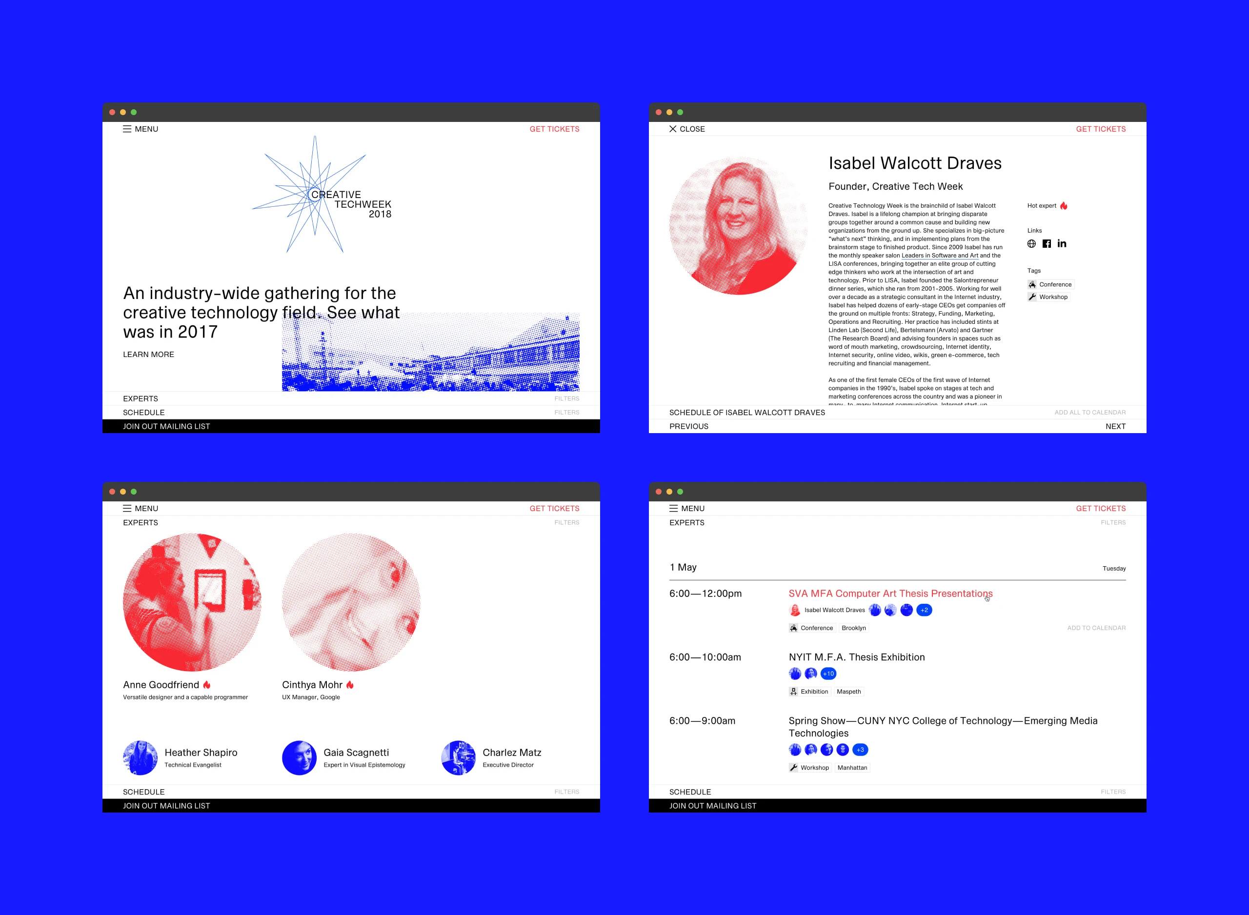 Creative Tech Week desktop website.