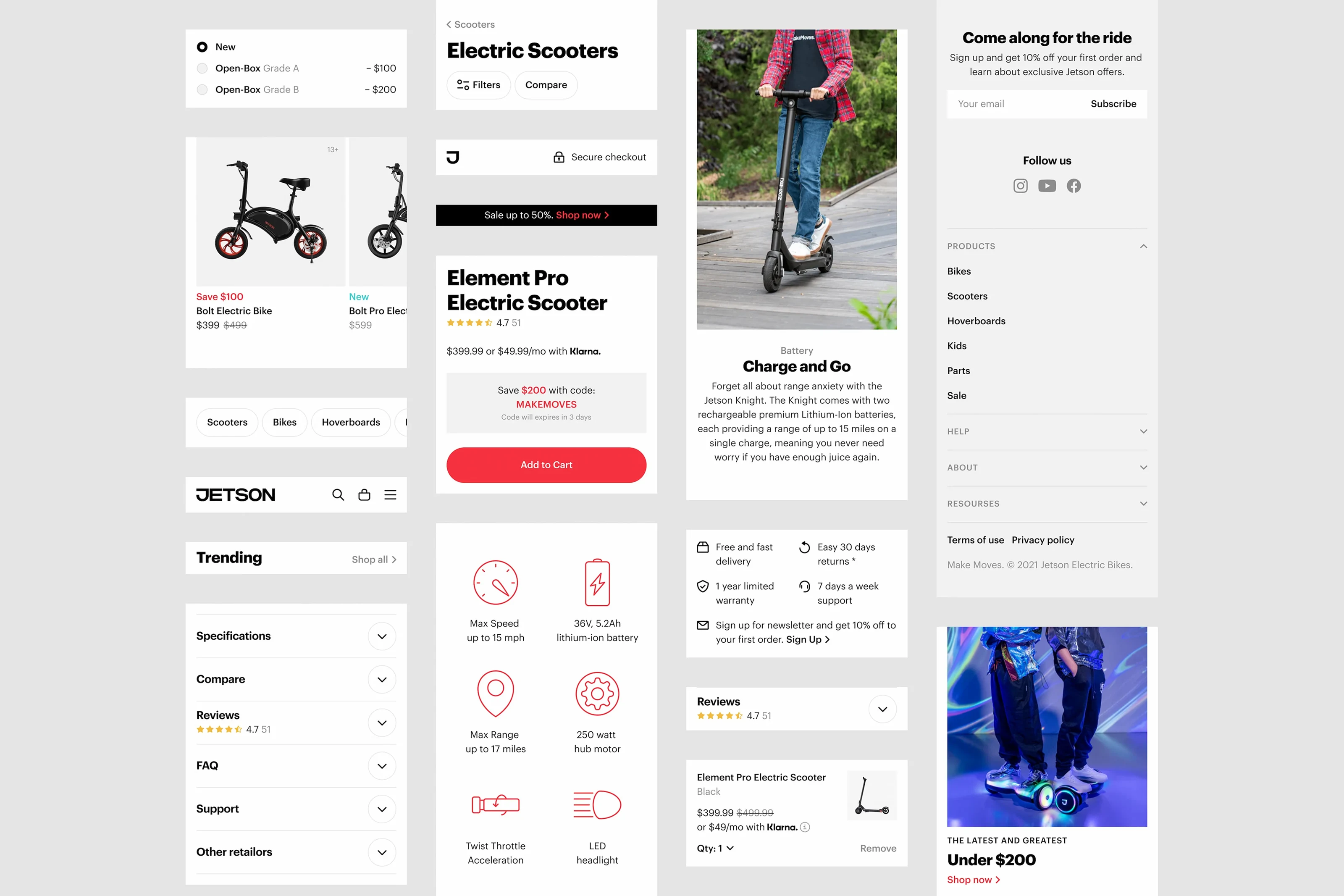 Jetson website components and layouts.