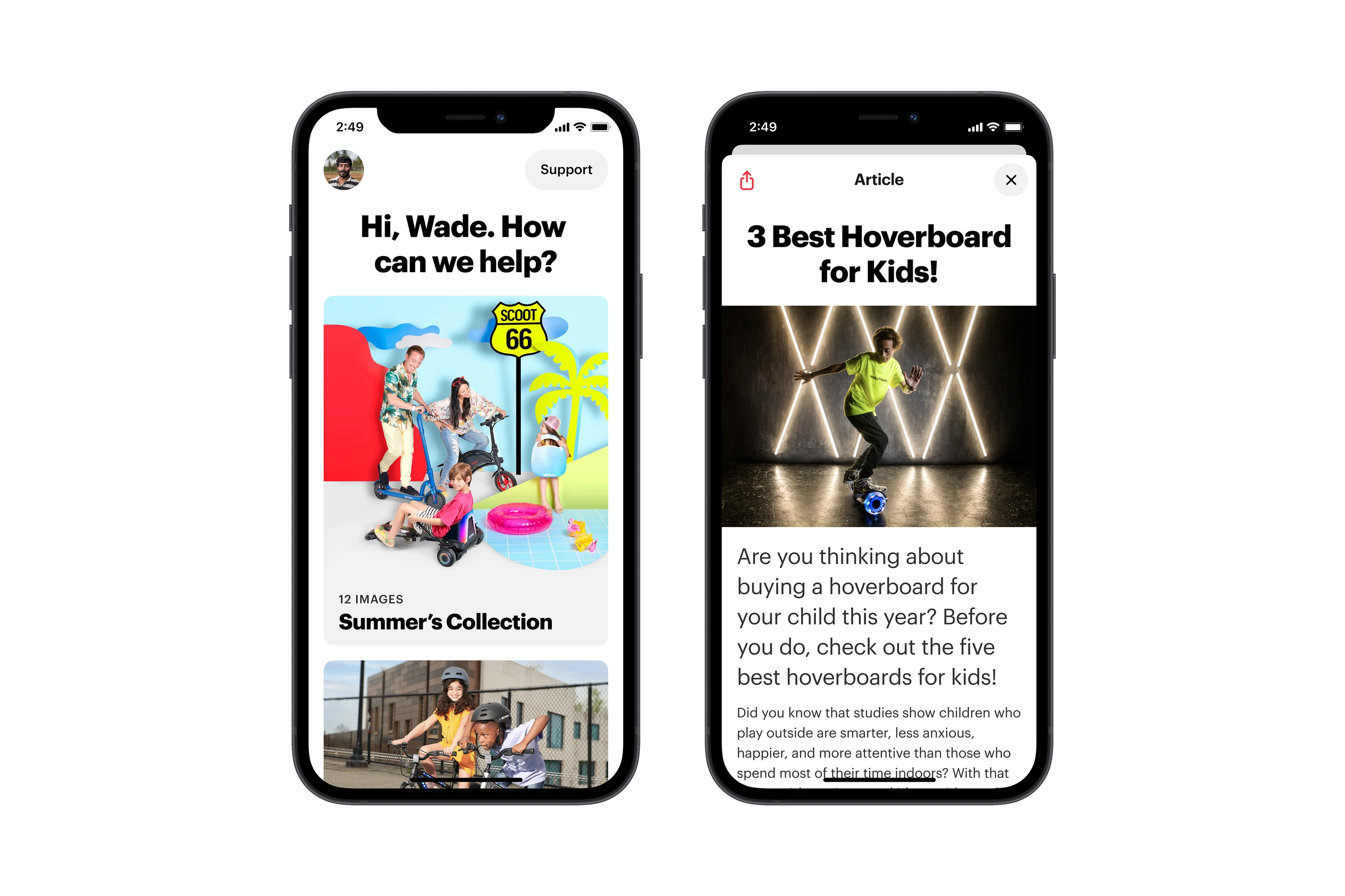 Jetson app home and editorial content.