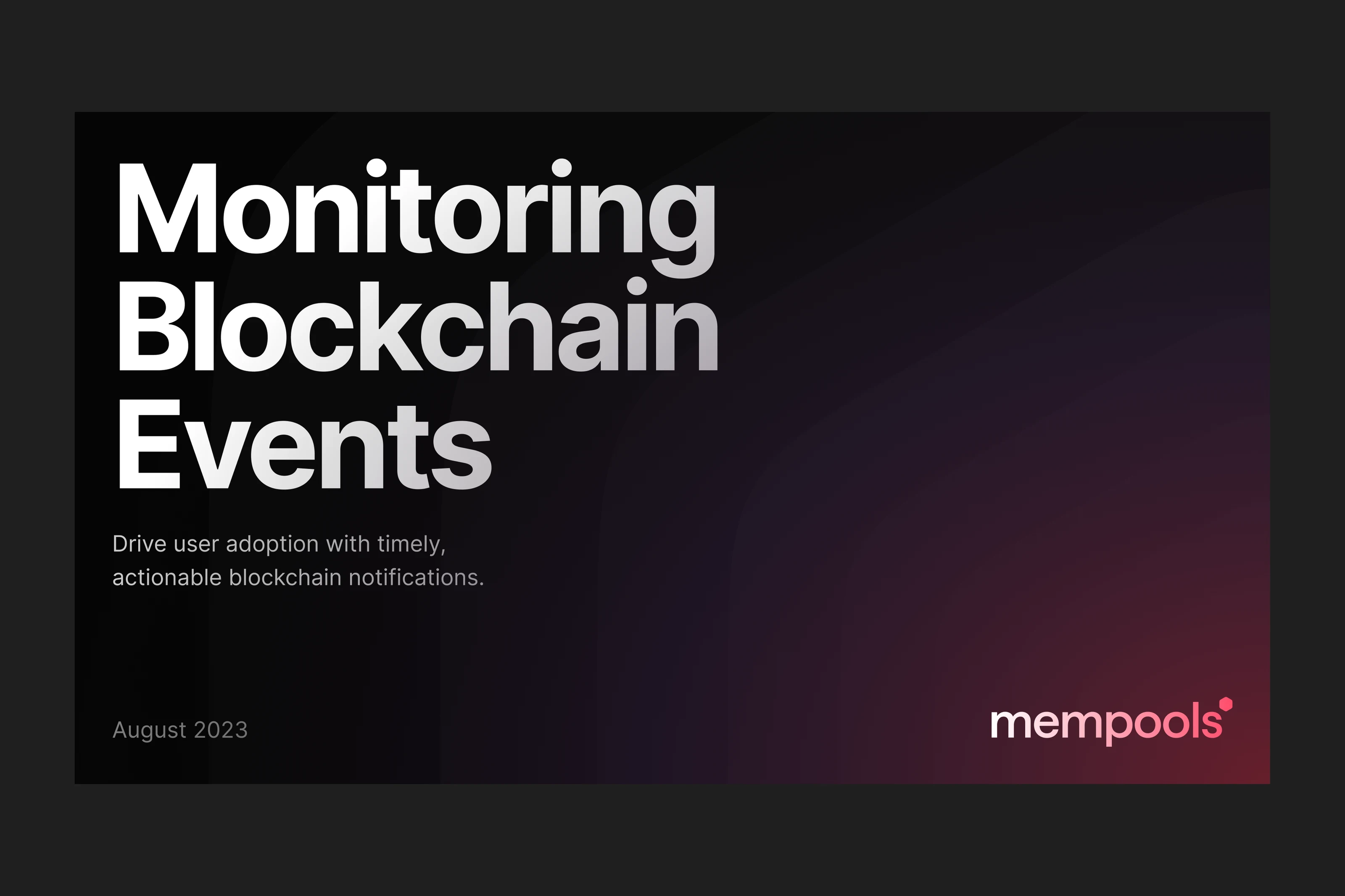 Mempools sales deck cover.