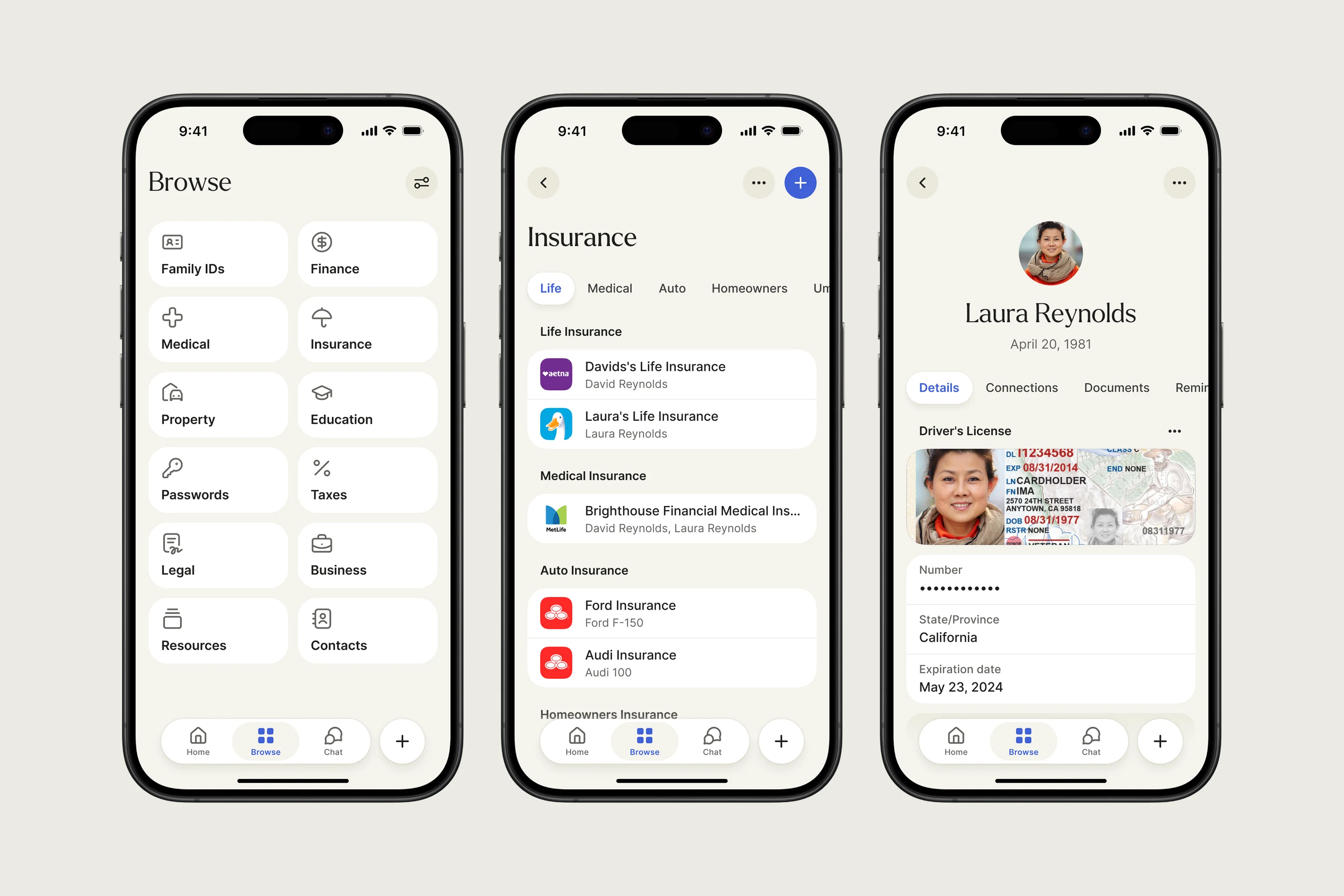 Trustworthy mobile browse and profile screens.