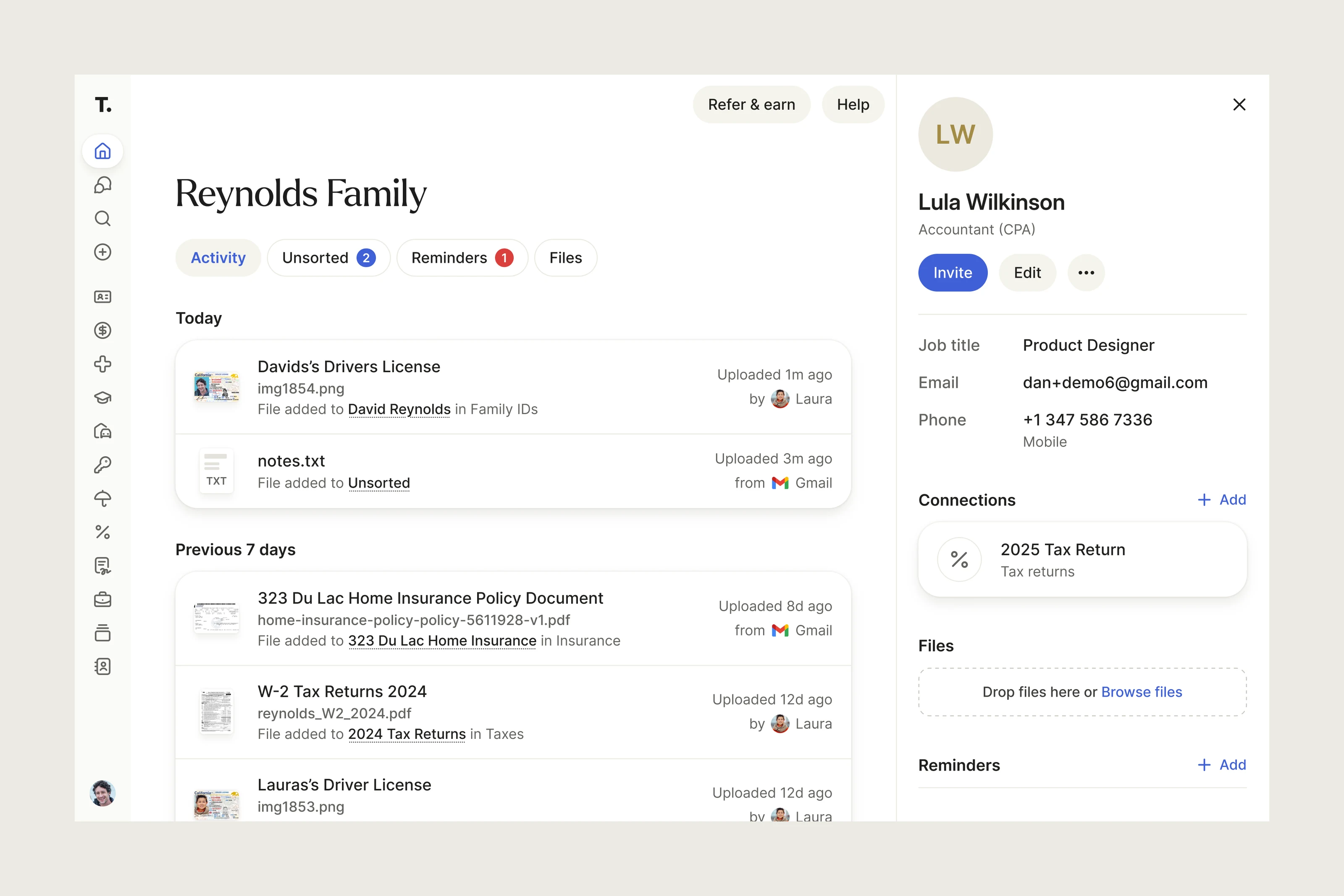 Trustworthy family member details.