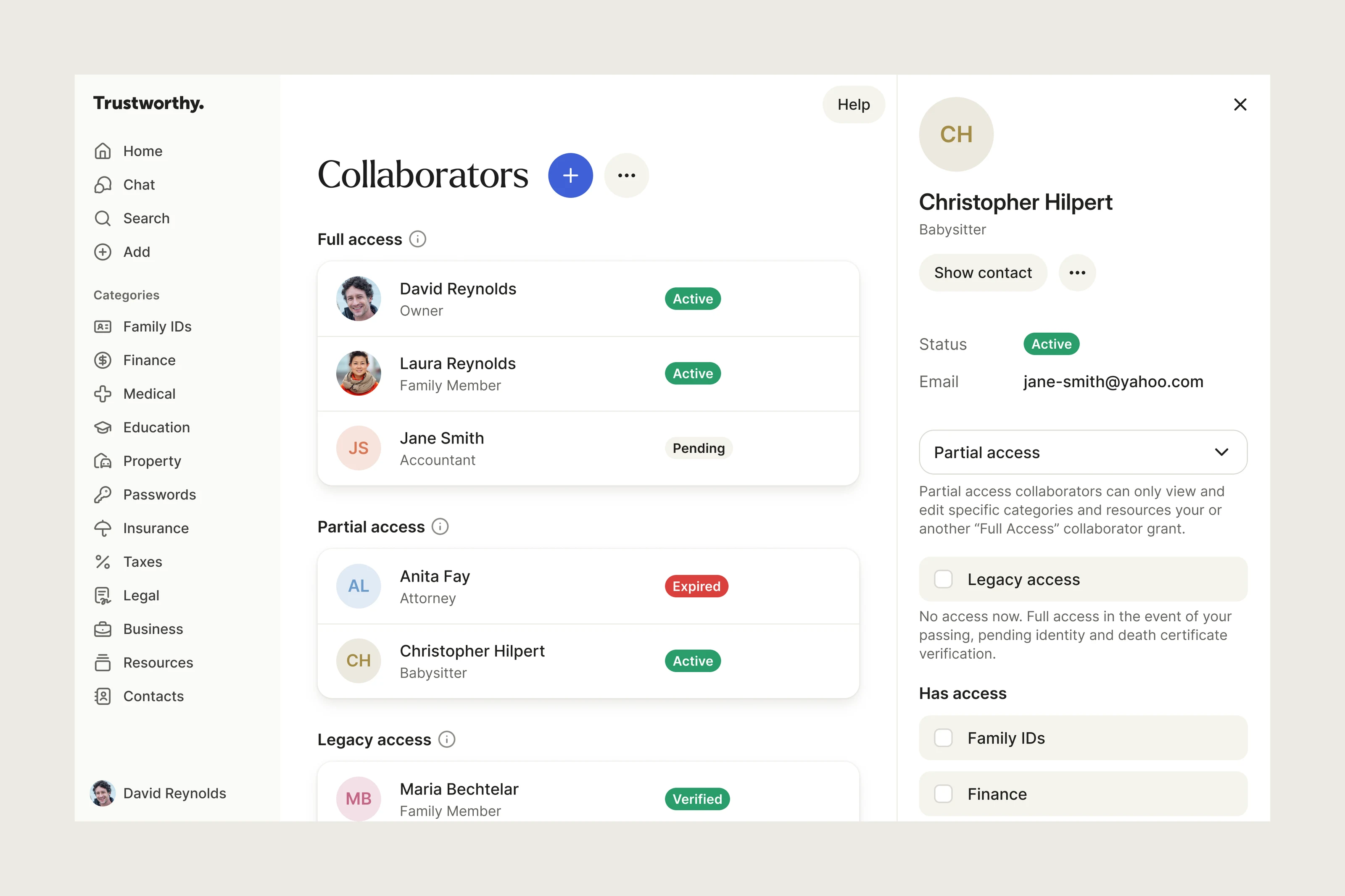 Trustworthy collaborator settings.